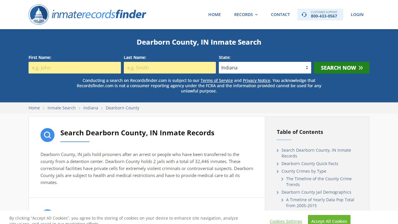 Dearborn County, IN Inmate Lookup & Jail Records Online