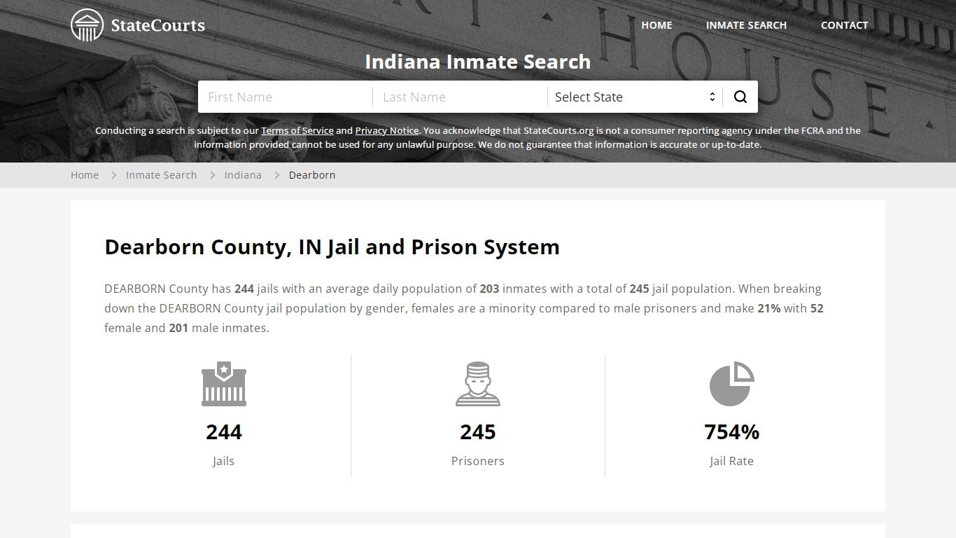 Dearborn County, IN Inmate Search - StateCourts
