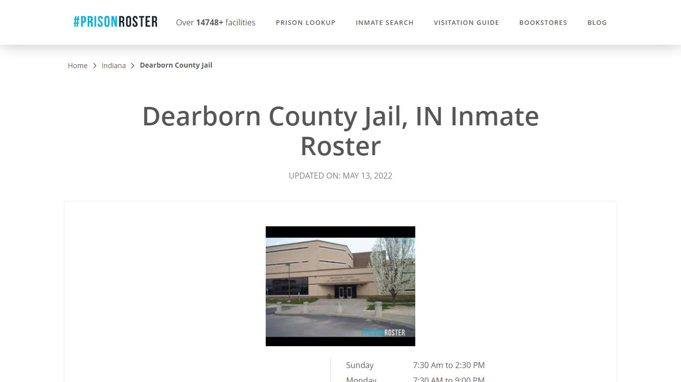 Dearborn County Jail, IN Inmate Roster - Inmate Locator